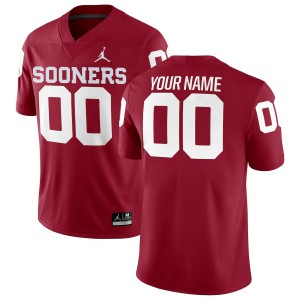 Custom OU Sooners College Football Embroidery Men's #00 Jersey - Crimson 920898-542