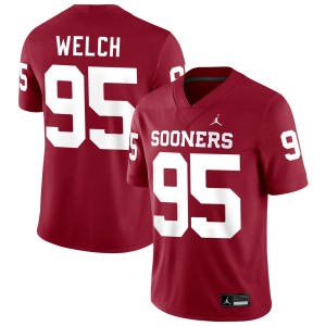 Austin Welch Oklahoma #95 2025-26 Men College Football Jersey - Crimson 480884-120