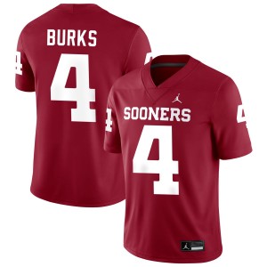 Deion Burks Boomer Sooner Mens Official College Football #4 Jerseys - Crimson 913715-179
