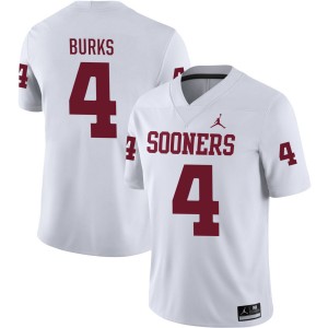 Deion Burks OU #4 Mens 2025-26 College Football Jerseys - White 963070-618