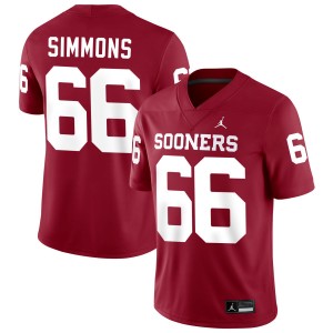 Derek Simmons OU Men #66 Game College Football Jerseys - Crimson 433720-440