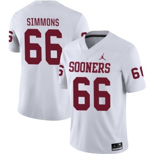 Derek Simmons Oklahoma Sooners College Football 2025 Men's #66 Jerseys - White 564303-953