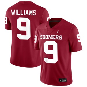 Gentry Williams Oklahoma College Football #9 Replica Men Jersey - Crimson 648276-883