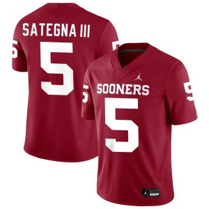 Isaiah Sategna III OU Sooners #5 Men's 2025-26 College Football Jerseys - Crimson 386127-872