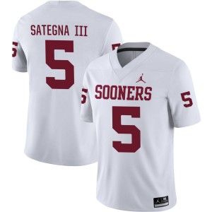 Isaiah Sategna III Boomer Sooner College Football Limited #5 Mens Jerseys - White 273274-707