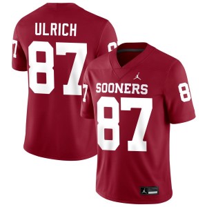 Jacob Ulrich Oklahoma Sooners Men's Official College Football #87 Jerseys - Crimson 478051-911