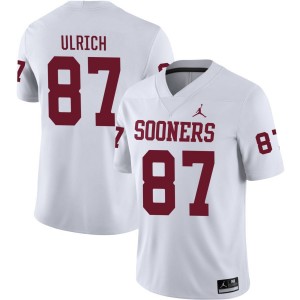 Jacob Ulrich OU Sooners College Football #87 Men's 2025 Jerseys - White 373084-384