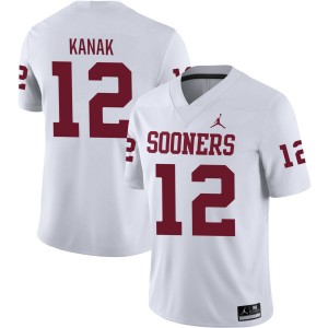 Jaren Kanak OU Sooners Player College Football Men #12 Jersey - White 298000-655