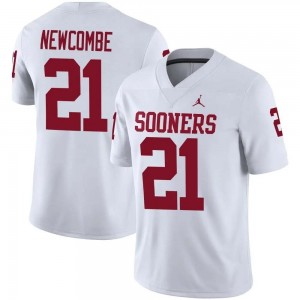Jeremiah Newcombe Boomer Sooner 2025-26 Men's #21 College Football Jerseys - White 781130-923