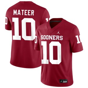John Mateer Boomer Sooner Men Official #10 College Football Jersey - Crimson 700882-571