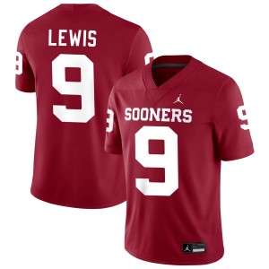 Keontez Lewis Boomer Sooner High School College Football #9 Mens Jersey - Crimson 597493-396