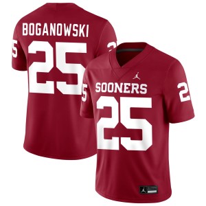 Michael Boganowski Boomer Sooner Mens #25 College Football 2025-26 Jersey - Crimson 113317-543