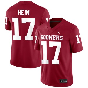 Taylor Heim Oklahoma Sooners Replica #17 College Football Men Jersey - Crimson 380307-123