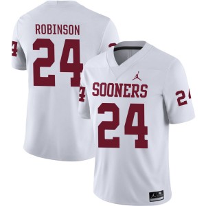 Xavier Robinson Oklahoma Mens #24 College Football University Jerseys - White 846060-769