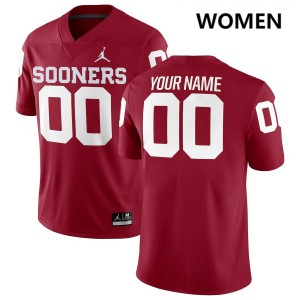 Custom Sooners #00 Womens University College Football Jerseys - Crimson 873102-604