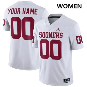 Custom OU College Football Womens #00 University Jersey - White 244243-965