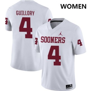 Courtland Guillory Oklahoma Limited #4 Womens College Football Jersey - White 524703-220