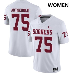 Daniel Akinkunmi OU Sooners Game Women #75 College Football Jerseys - White 111130-677