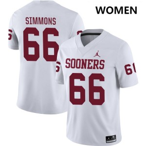 Derek Simmons Oklahoma Sooners 2025-26 College Football #66 Women's Jersey - White 605957-680