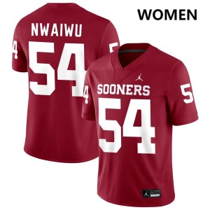 Febechi Nwaiwu OU Sooners #54 Game Women College Football Jerseys - Crimson 435458-394