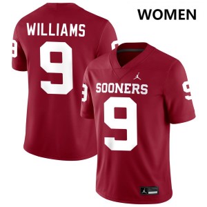 Gentry Williams OU #9 Stitched College Football Women's Jersey - Crimson 144477-760