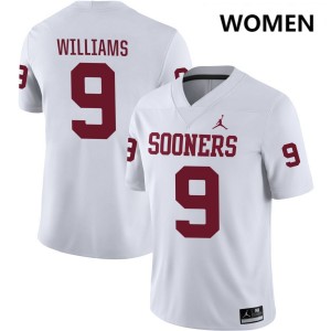Gentry Williams OU #9 College Football 2025 Women Jersey - White 972794-116
