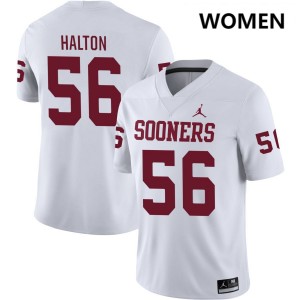 Gracen Halton OU #56 College Football Game Women's Jerseys - White 745616-451