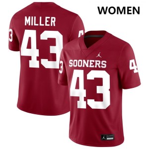 Grayson Miller Oklahoma Sooners Women's Limited College Football #43 Jersey - Crimson 206807-471
