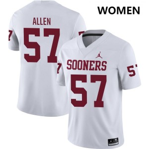 Gunnar Allen OU College Football Player #57 Women Jerseys - White 881537-300