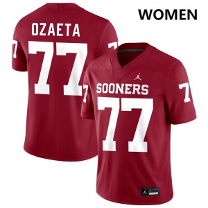 Heath Ozaeta Boomer Sooner Women #77 Official College Football Jerseys - Crimson 969438-625