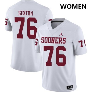 Jacob Sexton OU Sooners Women #76 College Football High School Jersey - White 588335-449