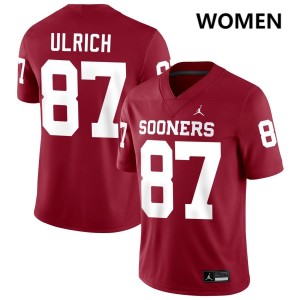 Jacob Ulrich Oklahoma Sooners College Football Alumni Women's #87 Jerseys - Crimson 482818-910