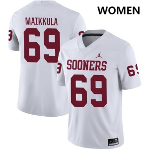 Jake Maikkula Oklahoma College Football Womens Official #69 Jerseys - White 746754-392