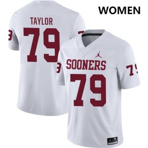 Jake Taylor Oklahoma Sooners #79 University College Football Womens Jerseys - White 777406-996