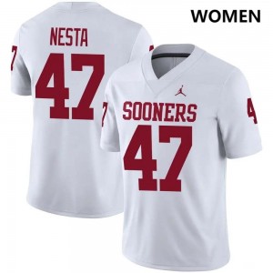 James Nesta Oklahoma Sooners College Football #47 Game Women Jersey - White 657480-745