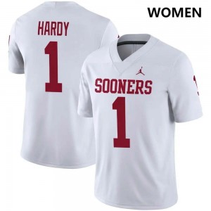 Jaydan Hardy Boomer Sooner NCAA College Football #1 Womens Jersey - White 234536-547