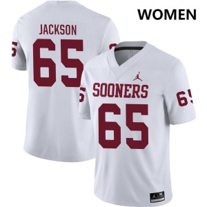 Jayden Jackson OU College Football Women's #65 Game Jersey - White 543360-996