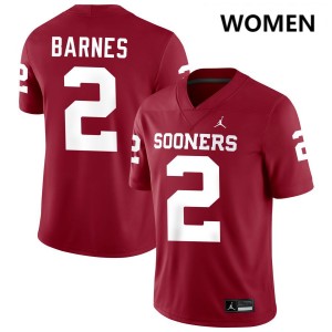 Jovantae Barnes OU Sooners Womens #2 2025 College Football Jersey - Crimson 361189-621