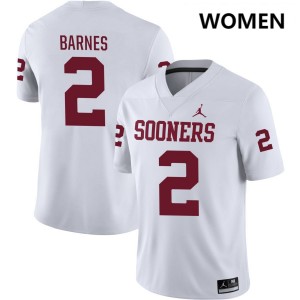 Jovantae Barnes OU #2 College Football High School Women's Jerseys - White 497467-400