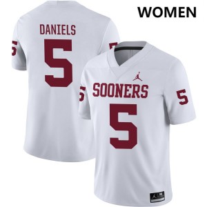 Kendal Daniels Sooners College Football #5 Women's Limited Jerseys - White 933623-149