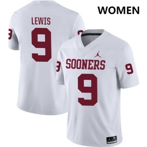 Keontez Lewis OU Women's College Football Player #9 Jersey - White 826807-603