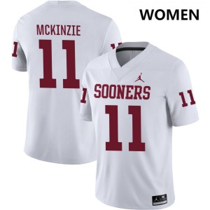Kobie McKinzie Sooners Women's #11 College Football NCAA Jerseys - White 397090-781