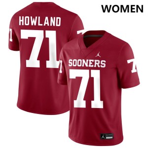 Logan Howland OU Sooners Stitched #71 Women College Football Jersey - Crimson 361852-324