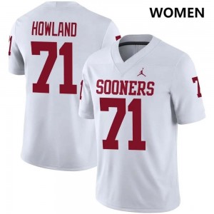 Logan Howland Boomer Sooner Stitched #71 College Football Womens Jersey - White 752463-251