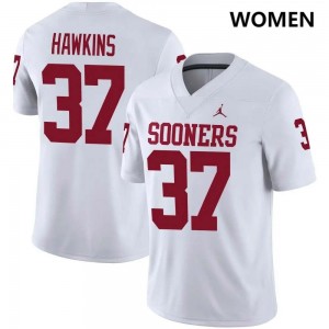 Maliek Hawkins Sooners Womens College Football #37 Alumni Jersey - White 829798-200