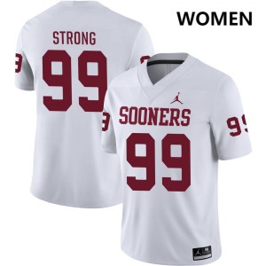 Markus Strong Sooners Womens #99 Replica College Football Jersey - White 554298-370