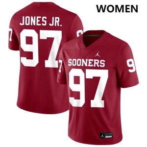 Marvin Jones Jr. Sooners College Football Player #97 Women's Jersey - Crimson 998186-428
