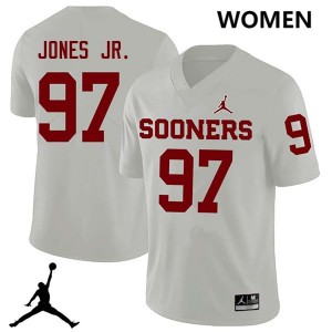Marvin Jones Jr. Oklahoma Sooners #97 College Football Women's Limited Jerseys - White 223470-572