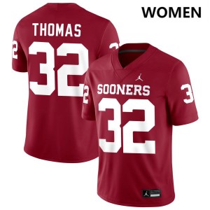R Mason Thomas Oklahoma Women 2025-26 #32 College Football Jersey - Crimson 916627-386