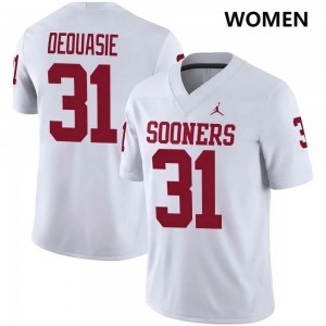 Reed DeQuasie OU Women's University College Football #31 Jerseys - White 811692-936
